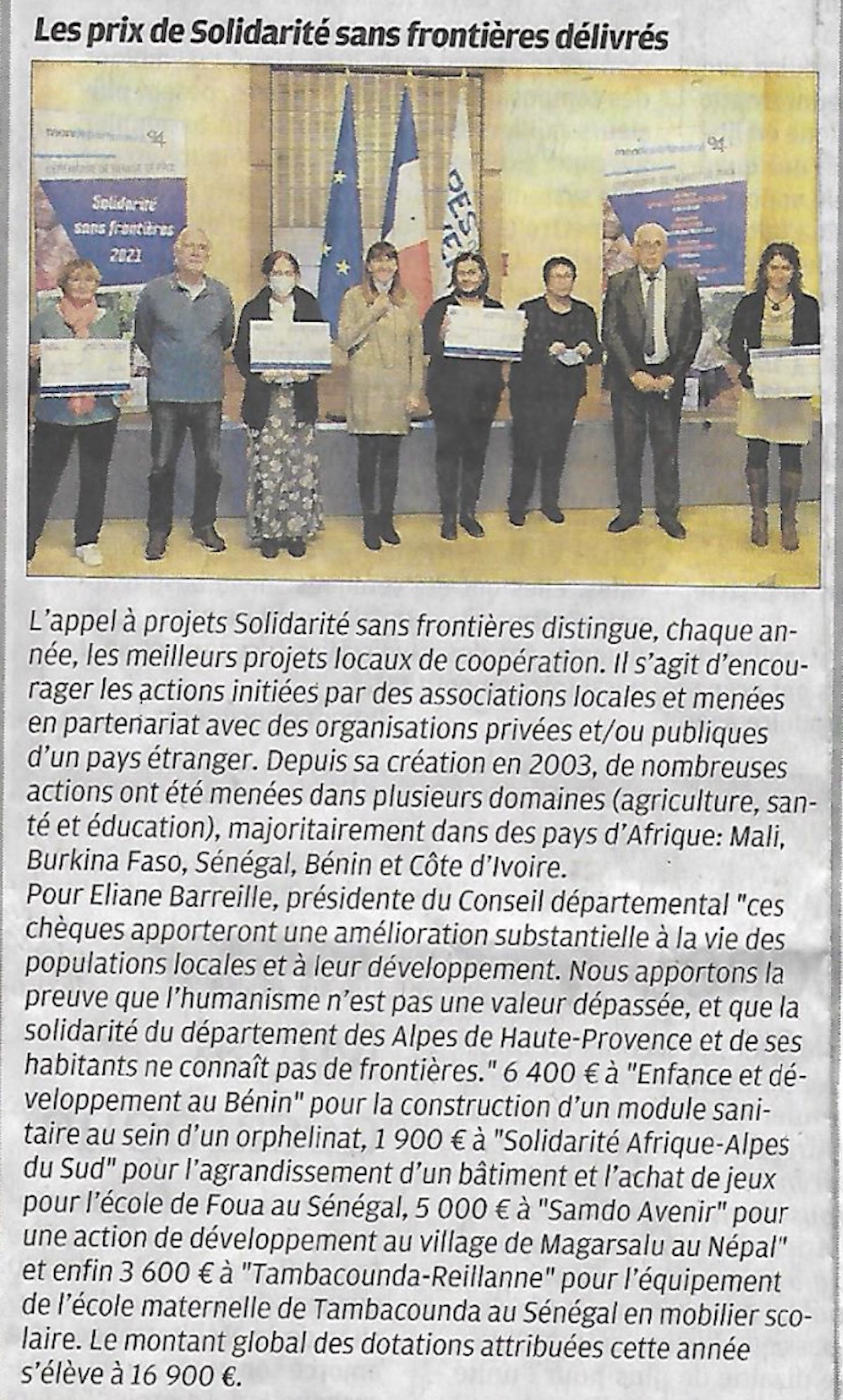 Article du journal La Provence