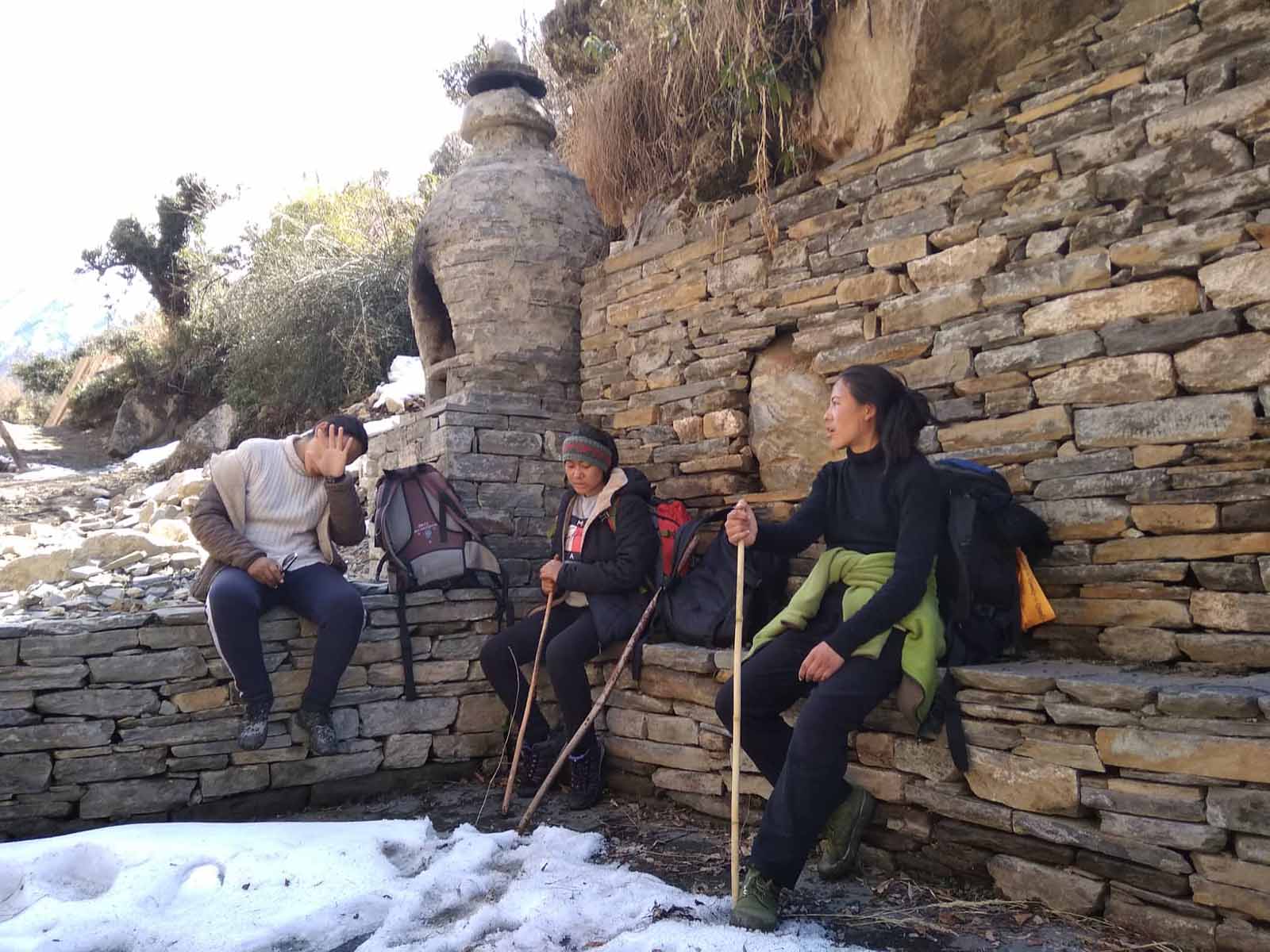 Pause dans les villages du bas de la vallée